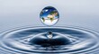 © NAZNIN - Earth globe reflection inside falling water drop