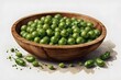 © Jones - Peas spilled into a wooden bowl