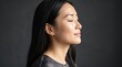 © NexaVisual studio  - Elegant woman in profile with closed eyes. Serene female portrait for wellness and beauty themes.