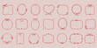 ©   - Hand drawn lace frames set with oval and square decorative borders. Vintage ornamental templates for invitations, labels, and packaging.