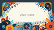 © bulegendut - Retro vinyl record and audio equipment illustration border