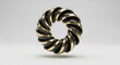 © Bgmaker - Abstract black and gold metallic torus ring shape with a twisted modern design