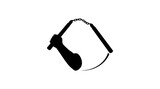 Silhouette of an arm holding nunchaku martial arts weapon