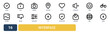 © Mason - Set of 16 outline web Interface icons such as down, web, message, protection, up, equalizer, dislike vector icons for report, presentation, diagram, web design, mobile app