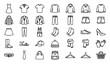 © MDSUJON - Premium clothing, apparel, fashion, garments and wardrobe accessories line icons set