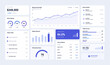 © 24 std - Modern clean light mode dashboard for business analytics, marketing graphs, and sales statistics. Web user interface layout and dashboard UI template for project management. Vector UI, UX template