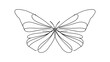 © tura - Minimalist butterfly line art on white background.