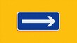 © ColorMelt - Blue directional sign with a white arrow pointing to the right on a yellow background