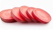 © Judith - A Row Of Raw Red Potato Slices Isolated On A White Background Clipping Path Organic Food