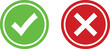© MdAzabAli - Green check mark and red cross mark icons representing true or false choice