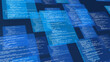 © JOJO.FN&CO.COM - Software development, binary data, encryption and cloud computing technology background abstract programming code on digital monitor with cybersecurity interface