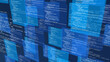 © JOJO.FN&CO.COM - Abstract programming code on digital monitor with cybersecurity interface, software development, binary data, encryption and cloud computing technology background