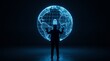 © Agus - Businessman Silhouette Managing Global Digital Network Security and Data Privacy Protection