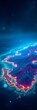 © Chalermrach - Glowing coastline with geotags and abstract shapes, abstract, visual