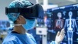 © Maksum - Surgeon using virtual reality headset for medical anatomy visualization.