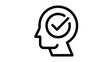 © Kolpona - Human head profile with check mark icon