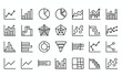 © Ashikur - Minimalist Black Line Data Visualization Icons Set Featuring Business Analytics Graphs Charts And Financial Statistics Infographic Elements