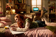 © pressmaster - Teenage Caucasian girl studying on bed, writing in notebook in bedroom, preparing homework and exam revision. Education planning concept for school campaign, tutoring or teen learning content