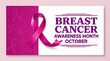 © AliHasan - Breast cancer awareness month october pink ribbon card design with pattern
