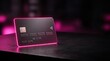 © Marin Studio - Modern credit card with neon pink edge lighting on a dark surface