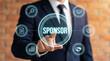 © Mizanur - Businessman touching sponsor icon with corporate funding and deal icons