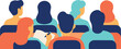 © gino - Conference audience vector illustration with people attending business presentation