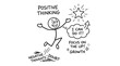 © Don - Positive thinking concept jumping over negative thoughts to growth.