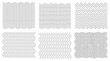 © coyrz - Set of landscape architecture CAD hatch patterns featuring seamless geometric lines, wave textures, and gravel fills for technical drawing