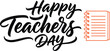 © julfa - Happy Teachers Day Greeting Card Design with Notebook Illustration