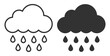 © gerik_a - rain cloud icons vector set with outline and filled styles on transparent background
