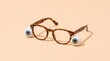 © Candra - Whimsical Eyeball Glasses on a Pastel Background.