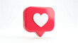 © AbdulKarim - 3d red social media like notification icon with heart