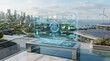 © Criping ento - Futuristic sustainable city technology display energy management future environment