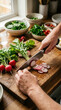 © Sujatmiko - Fresh Radishes Being Sliced On A Wooden Cutting Board For A Healthy Meal Preparation