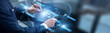 © FutureLogic Studio - Project coordinator point of digital team work. Coordinator using tablet syncing group schedules across the vast enterprise network. Fostering collaboration and driving unified success.