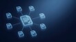 © MAMA Studio - Automated document approval workflow concept displaying a verified central file connecting to a digital network