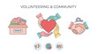 © Ghofur - Volunteering and community icon set for charity