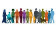© intan - Diverse community group of people standing together illustration.