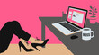 © MakarimZaydan - Female professional working at desk with boss mug.