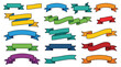 © Zakano - Set of colorful hand drawn ribbon banners for design elements and labels.