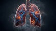 © Abdul - Anatomical illustration of human lungs featuring glowing bronchial tubes and internal structures for medical education and scientific research purposes