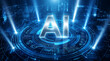 © Bithi - Glowing a i letters on futuristic blue digital interface with light beams artificial intelligence