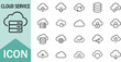 © RR Design - Cloud service icon set for data storage and network hosting