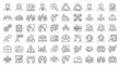 © Iconify Studio - Business people line icons set, corporate team and human resources vector symbols, professional management and office work 60 eps icons