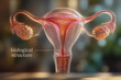 © Yan - A transparent illustration of the human female reproductive system against a blurred background.