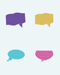 © Habiba - Set of colorful speech bubbles and chat boxes with modern patterns for communication and messaging design elements