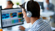 © Nataliya - Faceless financial analyst wearing headphones while monitoring global markets, global markets, financial analysis, headphones, business analytics, professional focus, with copy