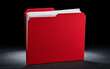 © Oleksiy - Red document folder with white papers in dark studio lighting