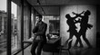 © Kanya - Business Conflict Shadow Play - Man Reflecting in Office