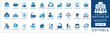 © ICONIC_FLOW - Sector of society icon set. Featuring healthcare, government, public sector, and education. Vector icons Infrastructure for social and economic